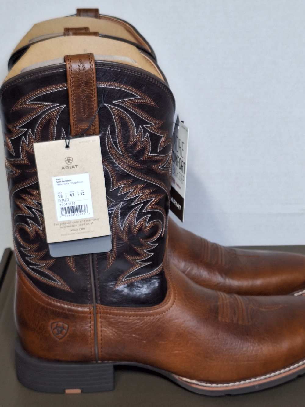 Ariat Men’s Brown Leather Western Boots Men Size 13 New